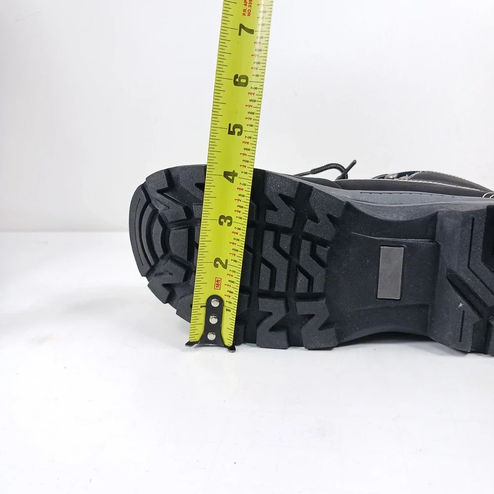 WHITIN Mens Winter Snow Boots Black Nubuck Fur Lined Wide Trekking Work Shoes 41